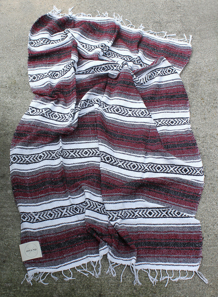 Vino Mexican Blanket by Mntn & Moon | burgundy falsa throw